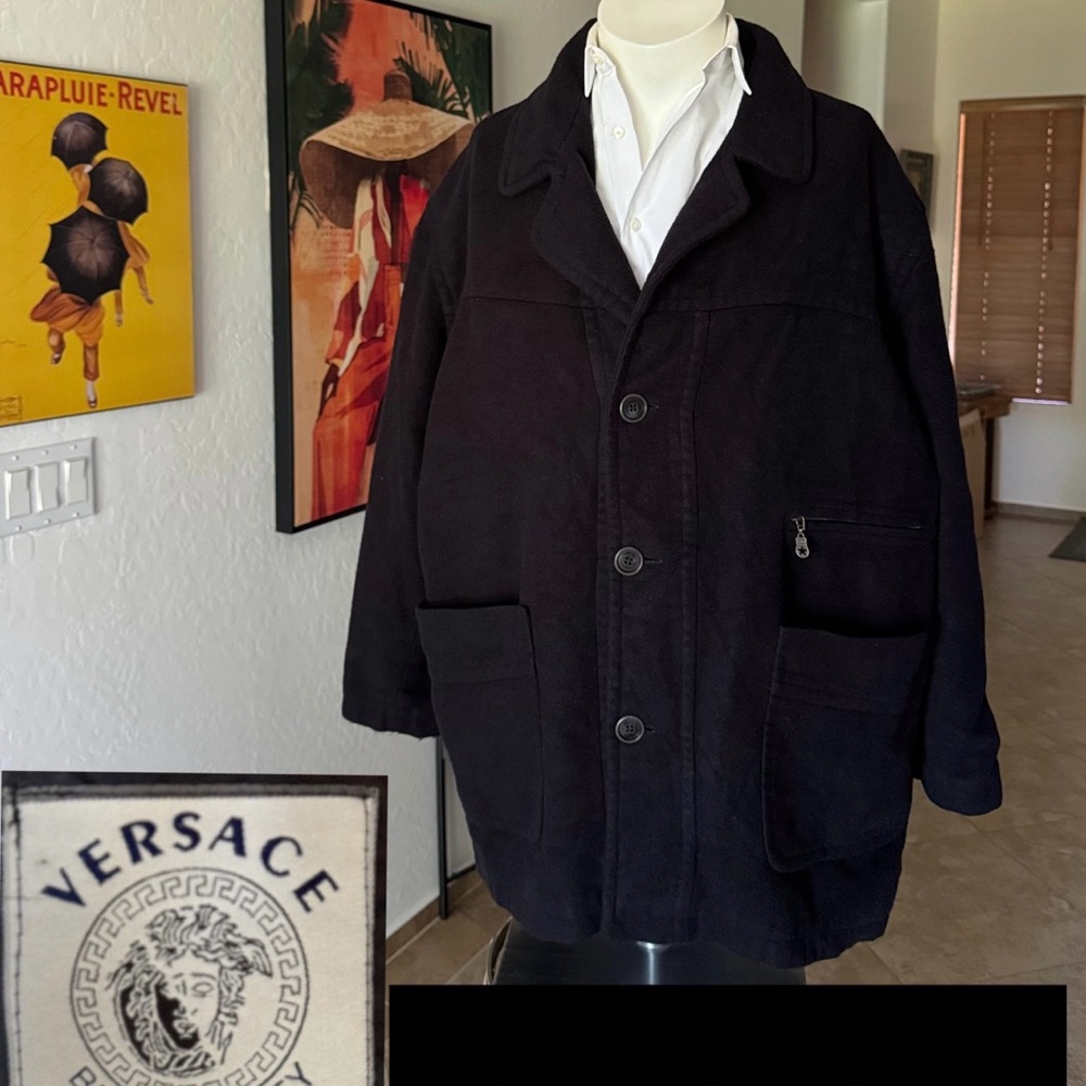 Versace Collection Dark Navy Pea Coat